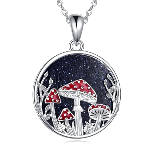 ONEFINITY Pilz Kette 925 Sterling Silber Pilz Anhänger Halskette Pilzschmuck für Frauen von ONEFINITY