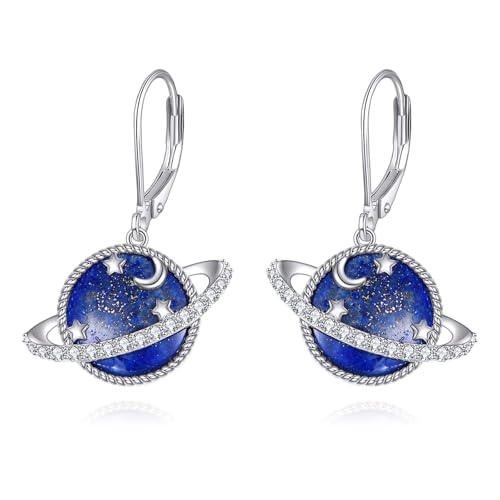 ONEFINITY Planet Ohrringe 925 Sterling Silber Space Dangle Earrings Celestial Saturn Ohrringe Planet Schmuck für Damen von ONEFINITY