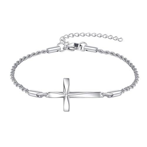 ONEFINITY Religiöses Kreuz Armband Sterling Silber Origami-Kreuz-Armband Schmuck Geschenke für Damen von ONEFINITY
