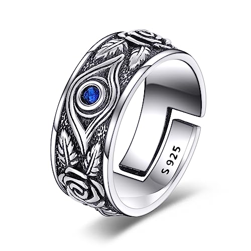 ONEFINITY Rose Blume Evil Eye Ring 925 Sterling Silber Böser Auge Gothic Ring für Damen Schmuck Geschenk von ONEFINITY