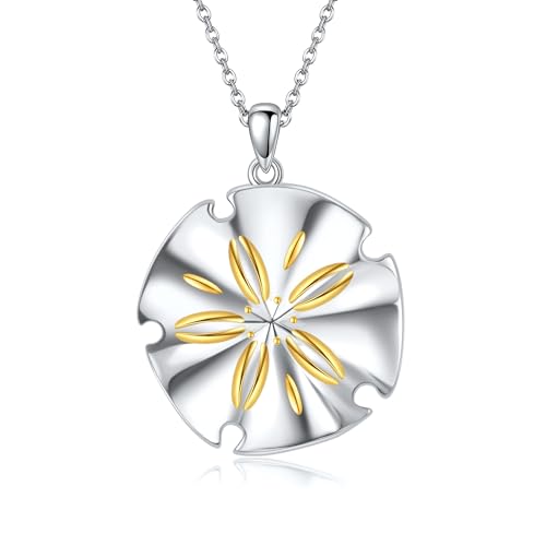 ONEFINITY Sand Dollar Necklace 925 Sterling Silver Sand Dollar Pendant Charm Jewelry Gifts for Women von ONEFINITY