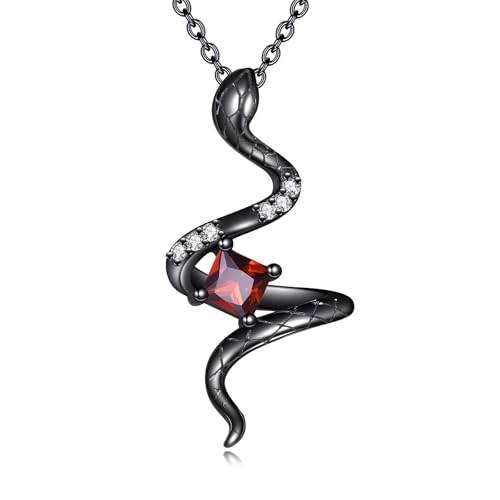 ONEFINITY Schlangenhalskette 925er Sterlingsilber Gothic Schlangenanhänger Intage Schlangenhalskette Schlangenschmuck Geschenk für Frauen von ONEFINITY