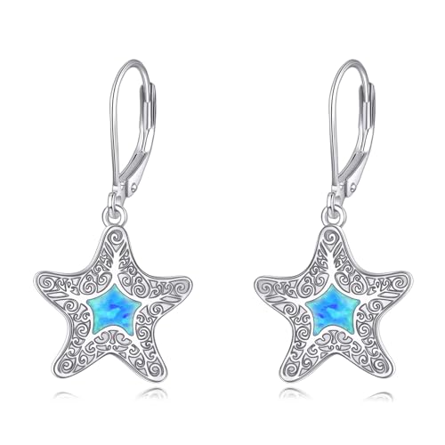 ONEFINITY Seestern Ohrringe 925 Sterling Silber Seestern Ohrringe Strand Schmuck Geschenke für Damen von ONEFINITY