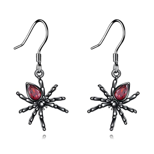 ONEFINITY Spinnen-Ohrringe 925 Sterling Silber Spinne Ohrringe Gothic Schwarz Spinne Schmuck Geschenke für Damen von ONEFINITY