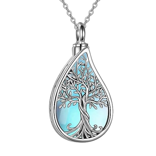 ONEFINITY Urne Kette Für Asche 925 Sterling Silber Asche Halskette Urne Anhänger Kremation Schmuck Damen Herren (Baum des Lebens 1) von ONEFINITY