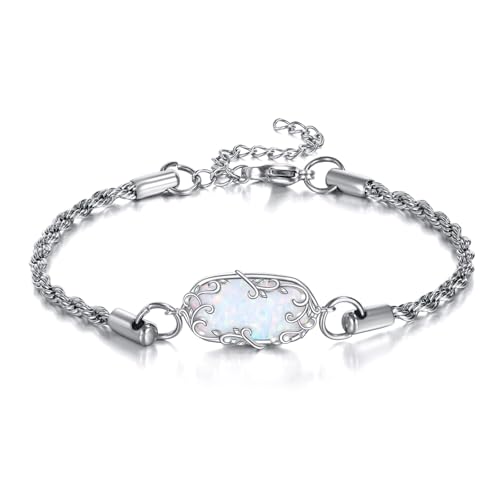 ONEFINITY Opal Armband 925er Sterlingsilber Filigranes Opal Armband Schmuck für Frauen und Mütter ONEFINITY Opal Armband 925er Sterlingsilber Filigranes Opal Armband Schmuck für Frauen und Mütter von ONEFINITY