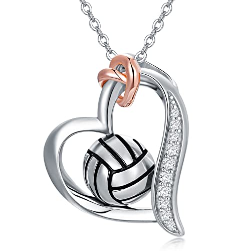 ONEFINITY Volleyball-Halskette, Sterlingsilber, Herz-Anhänger, Sport-Halskette, Schmuck, Geschenke für Frauen und Mädchen von ONEFINITY