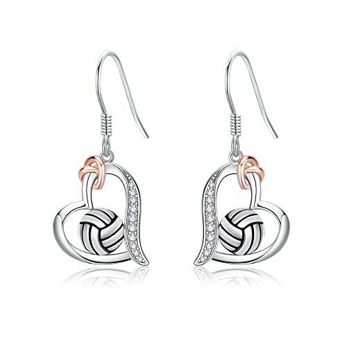 ONEFINITY Volleyball Ohrringe 925 Sterling Silber Herz Dangle Sport Drop Schmuck Geschenke für Frauen Mädchen ONEFINITY Volleyball Ohrringe 925 Sterling Silber Herz Dangle Sport Drop Schmuck Geschenke für Frauen Mädchen von ONEFINITY