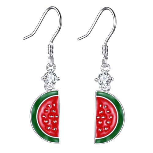 ONEFINITY Wassermelone Ohrringe 925 Sterling Silber Wassermelone Ohrringe Frucht Schmuck Geschenke für Damen von ONEFINITY