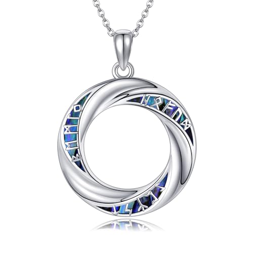 ONEFINITY Wikinger Halskette für Männer 925 Sterlingsilber Wikinger Runen Abalone Anhänger Vintage Schmuck mit nordischem Amulett für Männer und Frauen ONEFINITY Wikinger Halskette für Männer 925 Sterlingsilber Wikinger Runen Abalone Anhänger Vintage Schmuck mit nordischem Amulett für Männer und Frauen von ONEFINITY