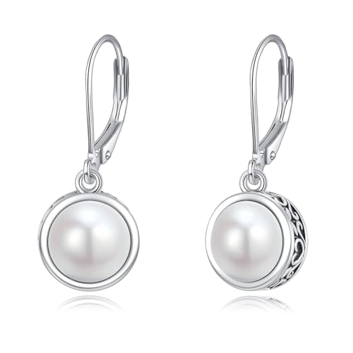 Perlenohrringe für Damen 925er Sterlingsilber filigrane Perlen baumelnde Tropfenohrringe Schmuck Geschenk für Frauen von ONEFINITY