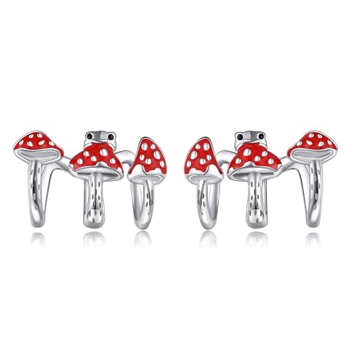 Pilz Ohrringe 925er Sterling Silber Pilz Frosch Klaue Ohrringe Schön Schmuck Geschenk Für Frauen Mädchen von ONEFINITY