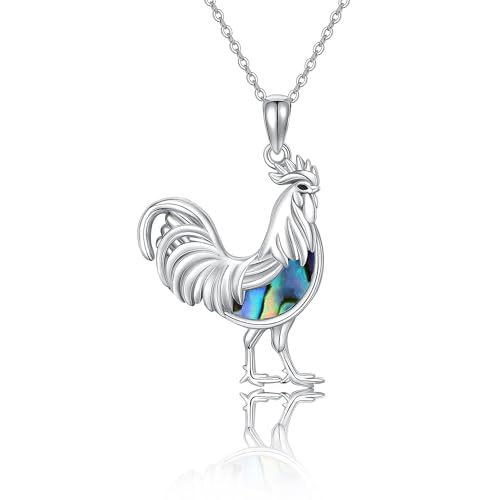ONEFINITY Huhn Halskette 925 Sterling Silber Hahn Anhänger Huhn Schmuck für Frauen von ONEFINITY