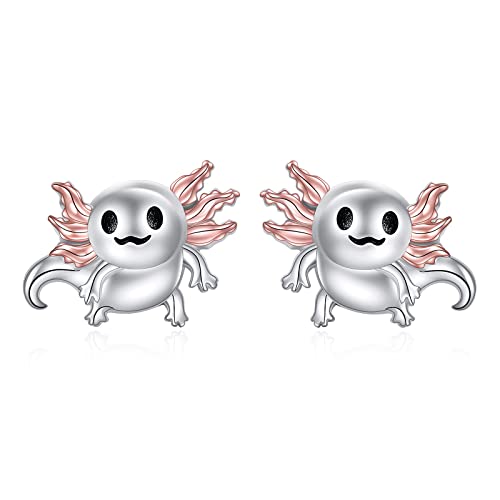ONEFINITY Axolotl Ohrstecker aus Sterlingsilber mit Meerestieren, kleine Ohrringe, Tierliebhaber, süßer Schmuck, Geschenke von ONEFINITY