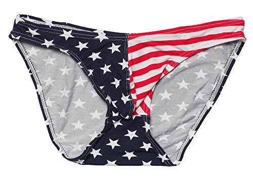 ONEFIT Herren-Unterwäsche mit amerikanischer Flagge, bedruckt, Boxershorts und Tanga - - Medium (80/86 cm) von ONEFIT