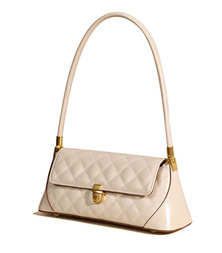 Fashion Damen Unterarmtasche Echtleder Tote Elegant Schultertasche Handtasche, Beige - cremeweiß - Größe: Small von ONEGenug