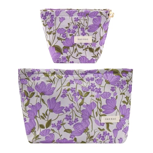 ONEGenug Kosmetiktasche Klein 2 Pcs Make up Tasche Damen Mädchen Schminktasche Organizer für Reise Geschenk von ONEGenug