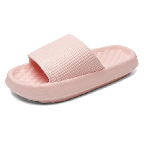 Wolkenschieber Frauen Männer mit 4cm Dicker Außensohle, Rutschfeste weiche Dusche Schuhe Pool Sliders Badezimmer Hausschuhe für Strand Pool Indoor Outdoor von ONEINHE