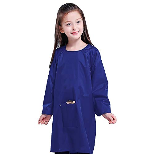 ONET Malkittel Kinder 7-12 Jahre, Malschürze für Kinder, Bastelschürze Kinder Malschürze, Schürze Kinder für Schule-Kunst Malerei Malkittel Schürze (L) von ONET