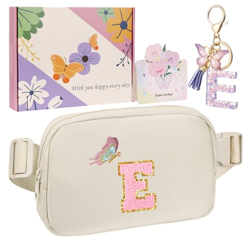 ONETOALL Geschenke für Mädchen 10 11 12 Jahre, Bauchtasche Kinder mit Buchstaben, Verstellbare Sling Bag Damen, Teenager Personalisierte Geschenkidee für Geburtstag Kindertag von ONETOALL