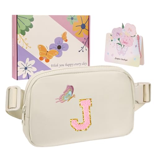 ONETOALL Geschenke für Mädchen 10 11 12 Jahre, Bauchtasche Kinder mit Buchstaben, Verstellbare Sling Bag Damen, Teenager Personalisierte Geschenkidee für Geburtstag Kindertag von ONETOALL