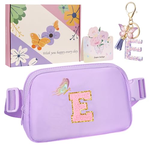 ONETOALL Geschenke für Mädchen 10 11 12 Jahre, Bauchtasche Kinder mit Buchstaben, Verstellbare Sling Bag Damen, Teenager Personalisierte Geschenkidee für Geburtstag Kindertag von ONETOALL