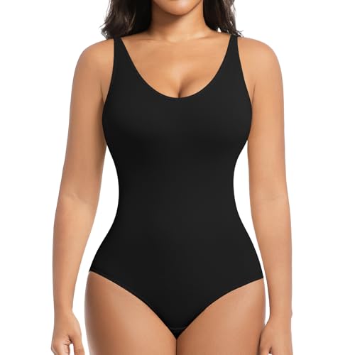 ONEW Shapewear Damen Body Shaper Bauchweg Formende Bodys V-Ausschnitt Cami Bodysuit Top Taillen Trainer Miederbody Schwarz 2XL ONEW Shapewear Damen Body Shaper Bauchweg Formende Bodys V-Ausschnitt Cami Bodysuit Top Taillen Trainer Miederbody Schwarz 2XL von ONEW