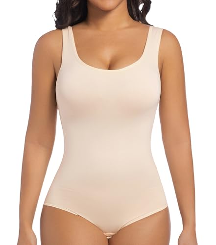 ONEW Shapewear Damen Body Shaper Bauchweg Miederbody Figurformende Tank Top Taillentrainer Sculpting Bodysuit. Beige. 2XL ONEW Shapewear Damen Body Shaper Bauchweg Miederbody Figurformende Tank Top Taillentrainer Sculpting Bodysuit. Beige. 2XL von ONEW