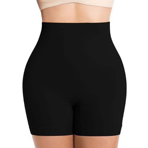 ONEW Shapewear Unterhose Damen Hohe Taille Bauchweg Miederhose Unter Kleid Kurz Höschen Taillentrainer Miederslip Body Shaper Figurformender Unterwäsche Schwarz M von ONEW