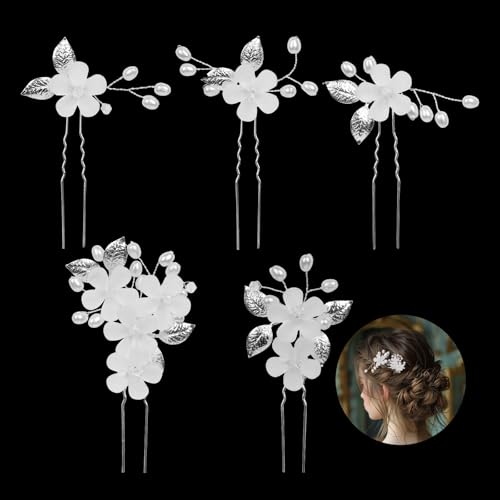ONEWEST 5 Stück Perlen Haarschmuck Hochzeit,Hochzeit Haarnadeln Braut Haarschmuck,Haarschmuck Braut,U-Form Hochzeit Haarspangen für Mädchen und Damen ONEWEST 5 Stück Perlen Haarschmuck Hochzeit,Hochzeit Haarnadeln Braut Haarschmuck,Haarschmuck Braut,U-Form Hochzeit Haarspangen für Mädchen und Damen von ONEWEST