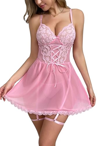 ONGASOFT Sexy Dessous Set für Damen Strumpfgürtel Babydoll Reizwäsche rUnterwäsche Und G-String ONGASOFT Sexy Dessous Set für Damen Strumpfgürtel Babydoll Reizwäsche rUnterwäsche Und G-String von ONGASOFT