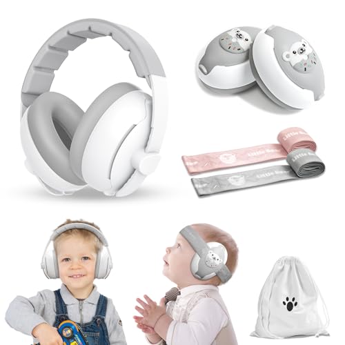 ONITOON Baby Gehörschutz Ohrschützer, 2-in-1 Baby Kopfhörer, Neugeboren Ohrenschützer mit Geräuschunterdrückung & Verstellbares Kopfband, Gehörschutz für Kinder, Flugzeug Essentials von ONITOON