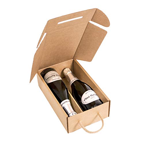 ONLY BOXES, Packung 4 Flaschenetui für 2 Flaschen, Karton für Champagner oder Champagner, farbige Kraftbox, Geschenkkarton für Flaschen ONLY BOXES, Packung 4 Flaschenetui für 2 Flaschen, Karton für Champagner oder Champagner, farbige Kraftbox, Geschenkkarton für Flaschen von ONLY BOXES