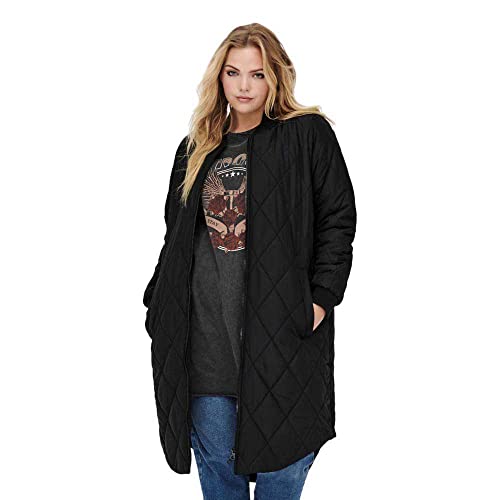 ONLY CARMAKOMA Damen Carcarrot New Ls Long Quilted Jacket Otw Jacke, Schwarz, 44 EU von ONLY Carmakoma