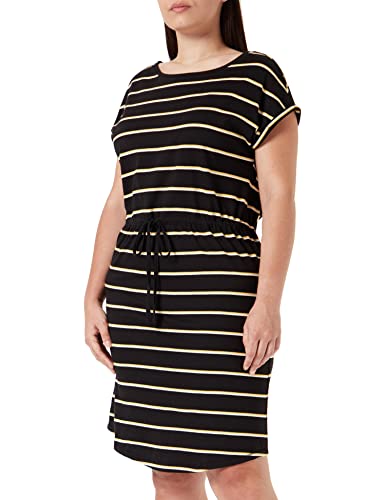 ONLY CARMAKOMA Damen Carapril Knee Jurk Stripe Jrs Noos Kleid, Black/Stripes:yellow And White Stripes, 42-44 Große Größen EU von ONLY Carmakoma