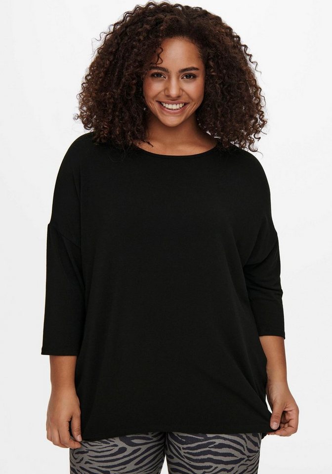 ONLY CARMAKOMA 3/4-Arm-Shirt CARLAMOUR aus weichem Materialmix von ONLY CARMAKOMA