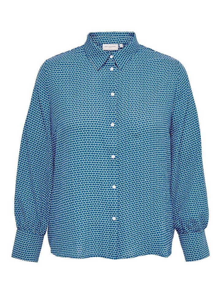 ONLY CARMAKOMA Blusenshirt Gemusterte Hemd Bluse Plus Size Übergrößen Print Tunika CARELVIRO 4570 in Blau von ONLY CARMAKOMA