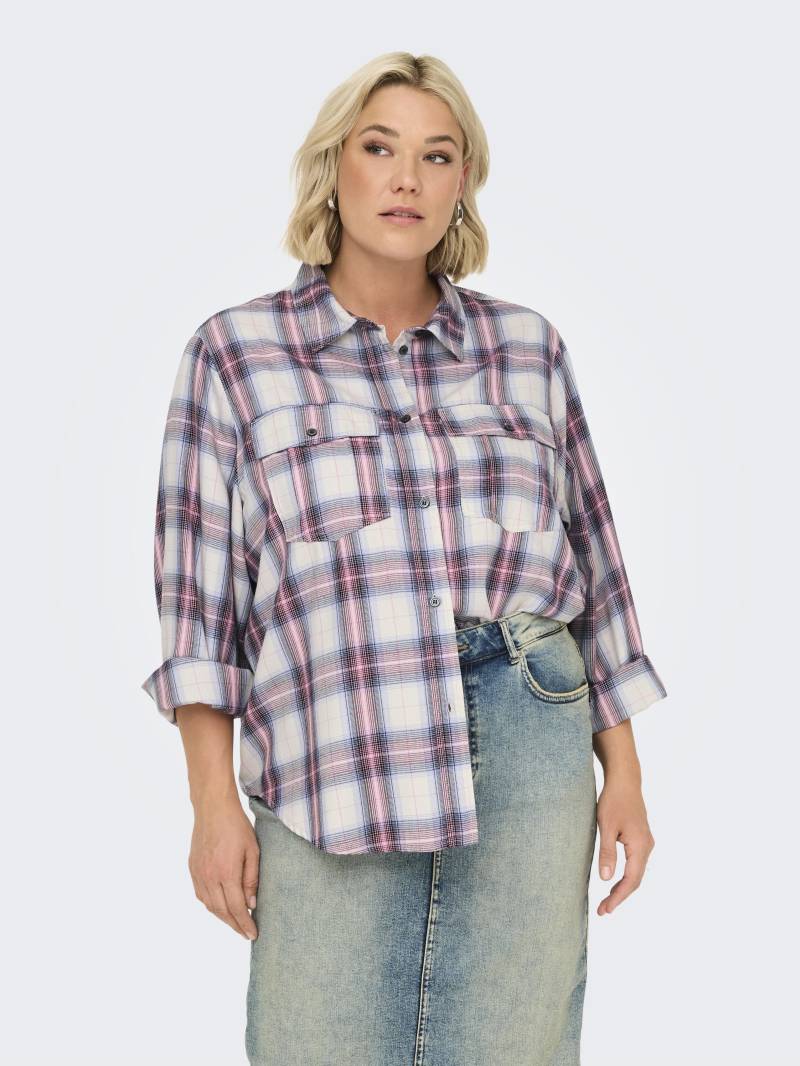ONLY CARMAKOMA - CARABBIE LIFE LS CHECK SHIRT WVN cloud dancer - Gr. - 44 von ONLY CARMAKOMA