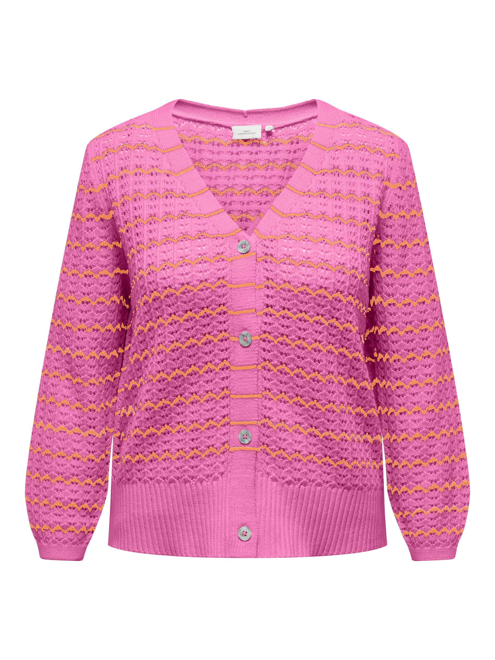 ONLY CARMAKOMA - CARASA LS V-NECK CARDIGAN KNT strawberry moon von ONLY CARMAKOMA