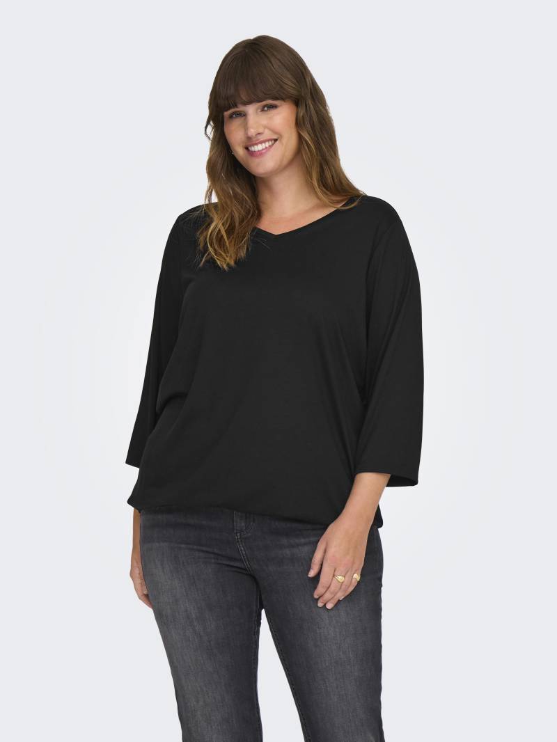 ONLY CARMAKOMA - CARCARLINNE V-NECK 3/4 TOP JRS BF black von ONLY CARMAKOMA