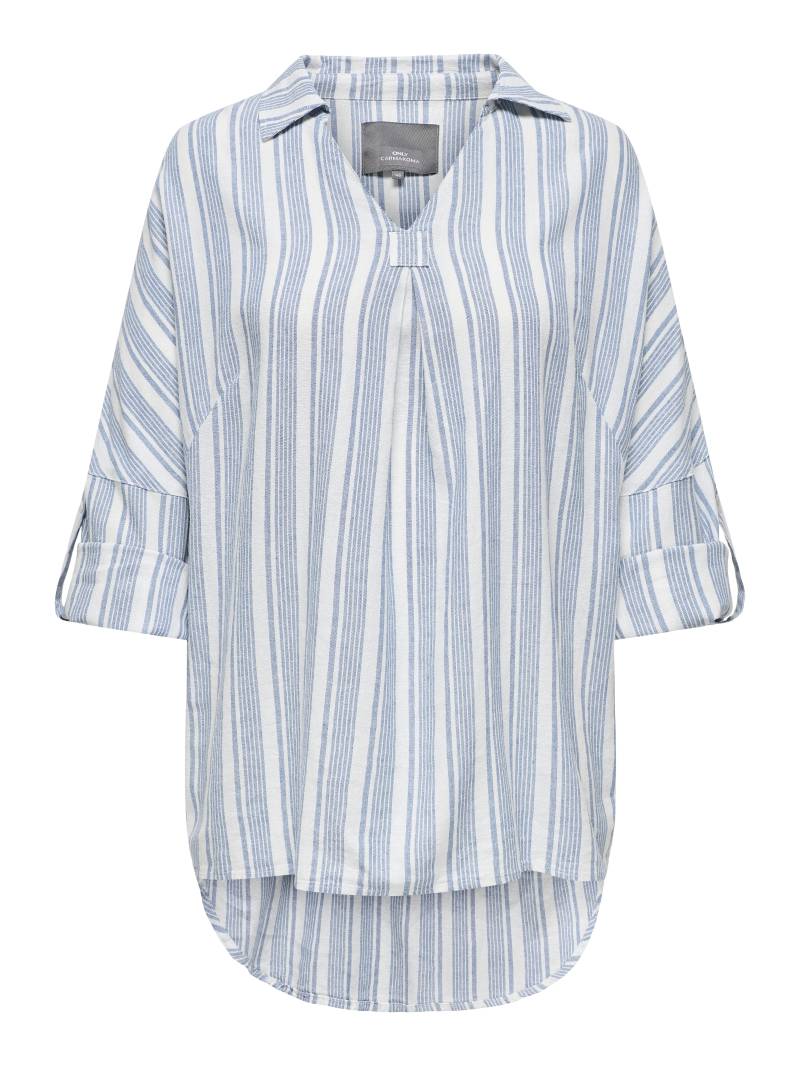 ONLY CARMAKOMA - CARCARO 3/4 LINEN BL TUNIC PNT coronet blue - Gr. - 48 von ONLY CARMAKOMA