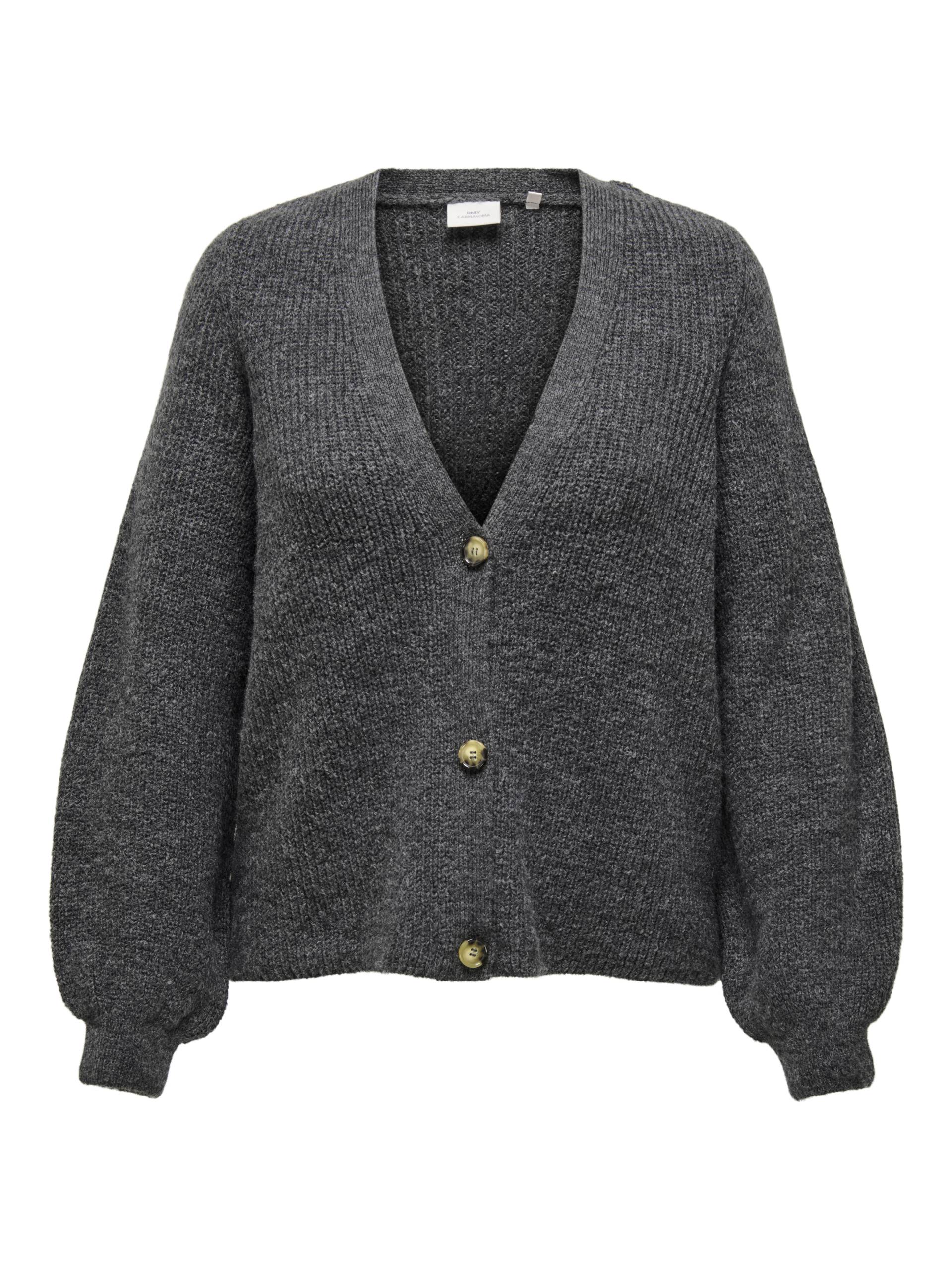 ONLY CARMAKOMA - CARCLARE JULES L/S CARDIGAN KNT dark grey melange von ONLY CARMAKOMA