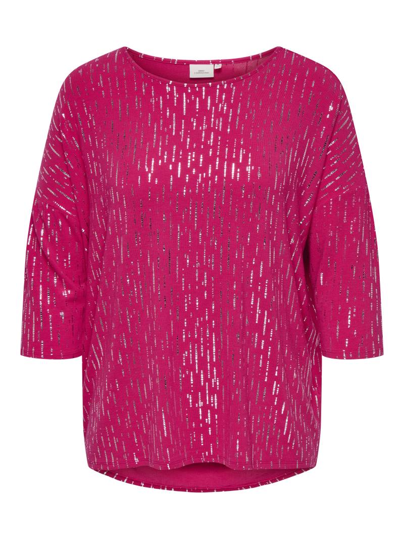 ONLY CARMAKOMA - CARFOILA 3/4 O-NECK TOP JRS BF granita von ONLY CARMAKOMA