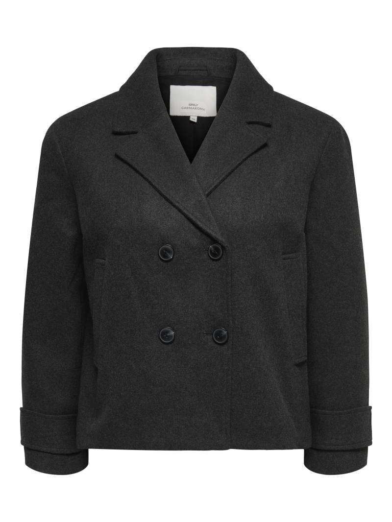 ONLY CARMAKOMA - CARFREJA LIFE SHORT DB JACKET OTW NOOS dark grey melange - Gr. - 42 von ONLY CARMAKOMA