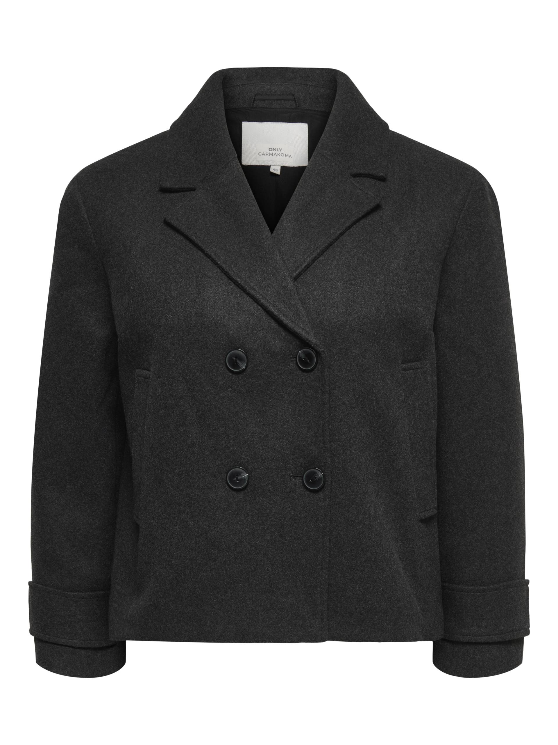 ONLY CARMAKOMA - CARFREJA LIFE SHORT DB JACKET OTW NOOS dark grey melange - Gr. - 46 von ONLY CARMAKOMA