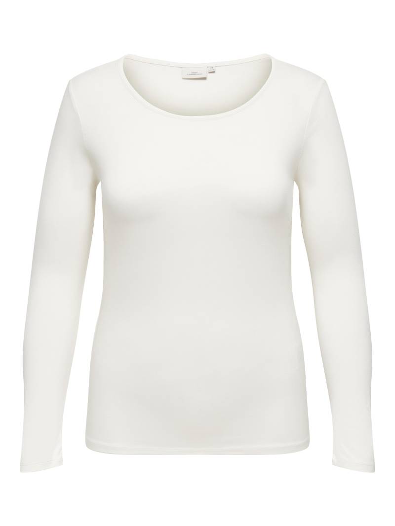 ONLY CARMAKOMA - CARLONNY LS O-NECK TOP JRS cloud dancer von ONLY CARMAKOMA