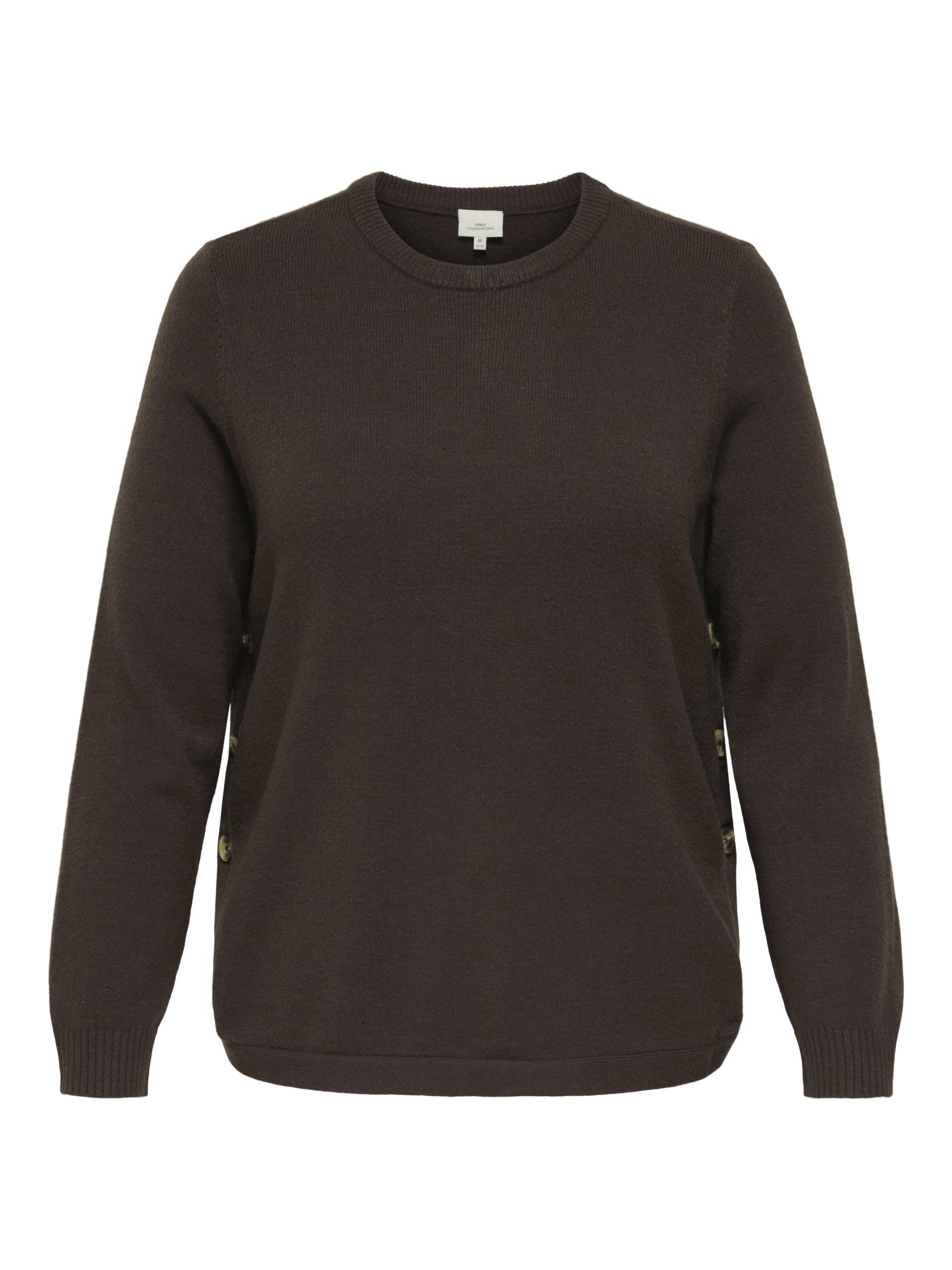 ONLY CARMAKOMA - CARMARGARETHA LS BUTTON PULLOVER KNT seal brown von ONLY CARMAKOMA