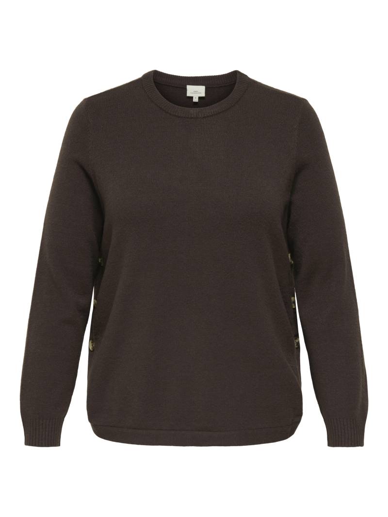 ONLY CARMAKOMA - CARMARGARETHA LS BUTTON PULLOVER KNT seal brown von ONLY CARMAKOMA