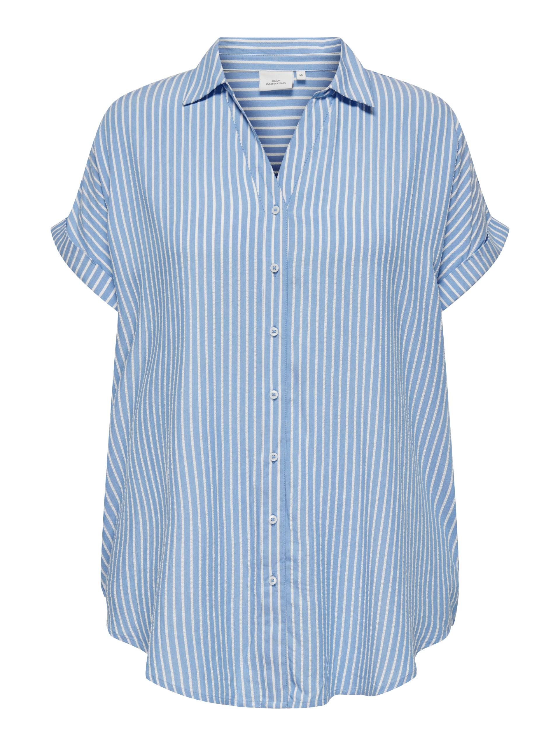 ONLY CARMAKOMA - CARPENNA S/S LOOSE SHIRT WVN azure blue - Gr. - 48 von ONLY CARMAKOMA