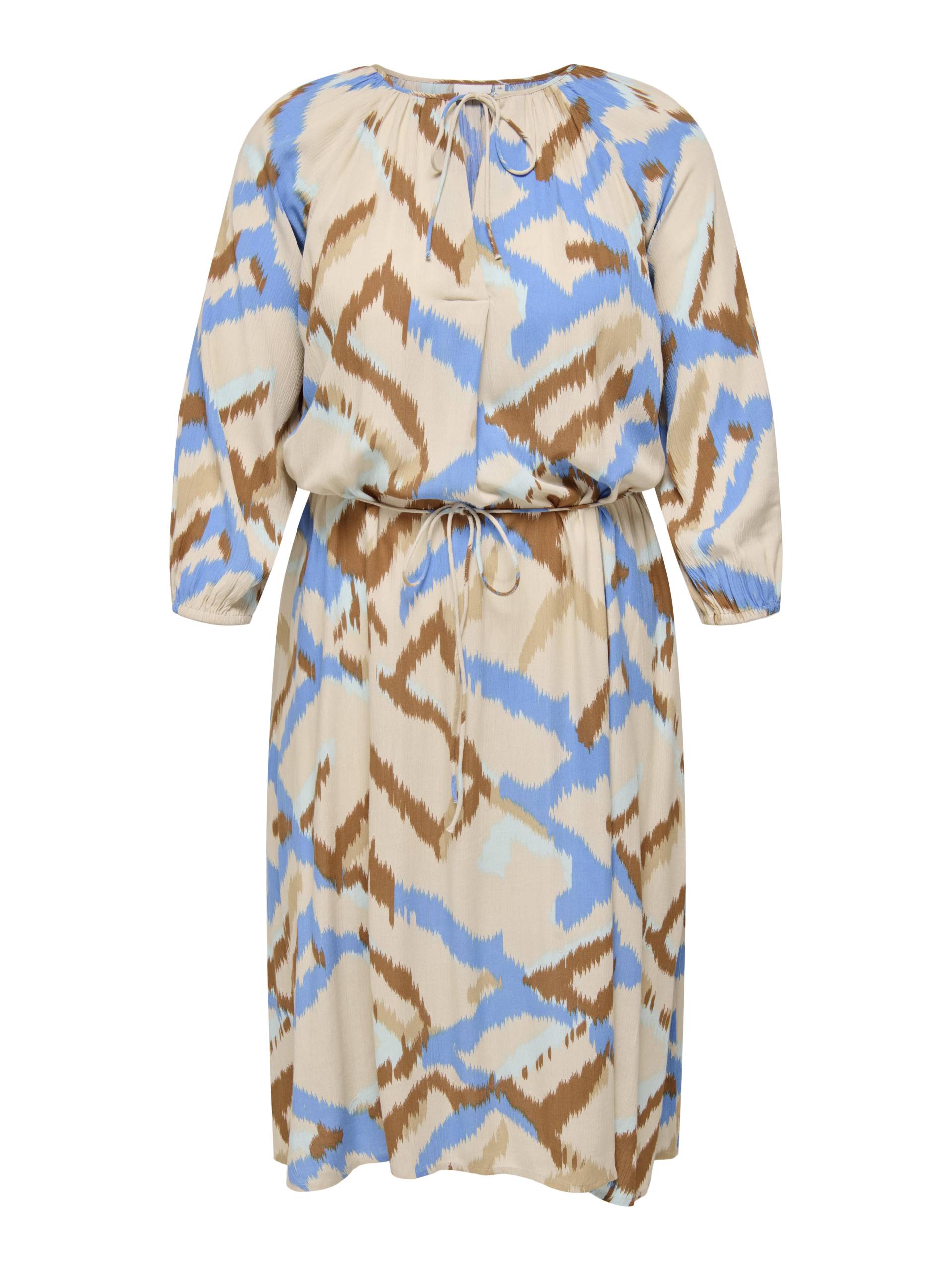 ONLY CARMAKOMA - CARROWA LIFE 3/4 V-NECK CALF DRESS AOP pumice stone - Gr. - 52 von ONLY CARMAKOMA